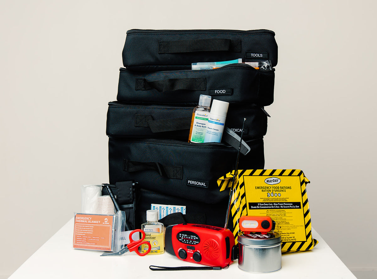 PREORDER SHIPS NOV 9th 
- Red Emergency Go Backpack with the Core Kit