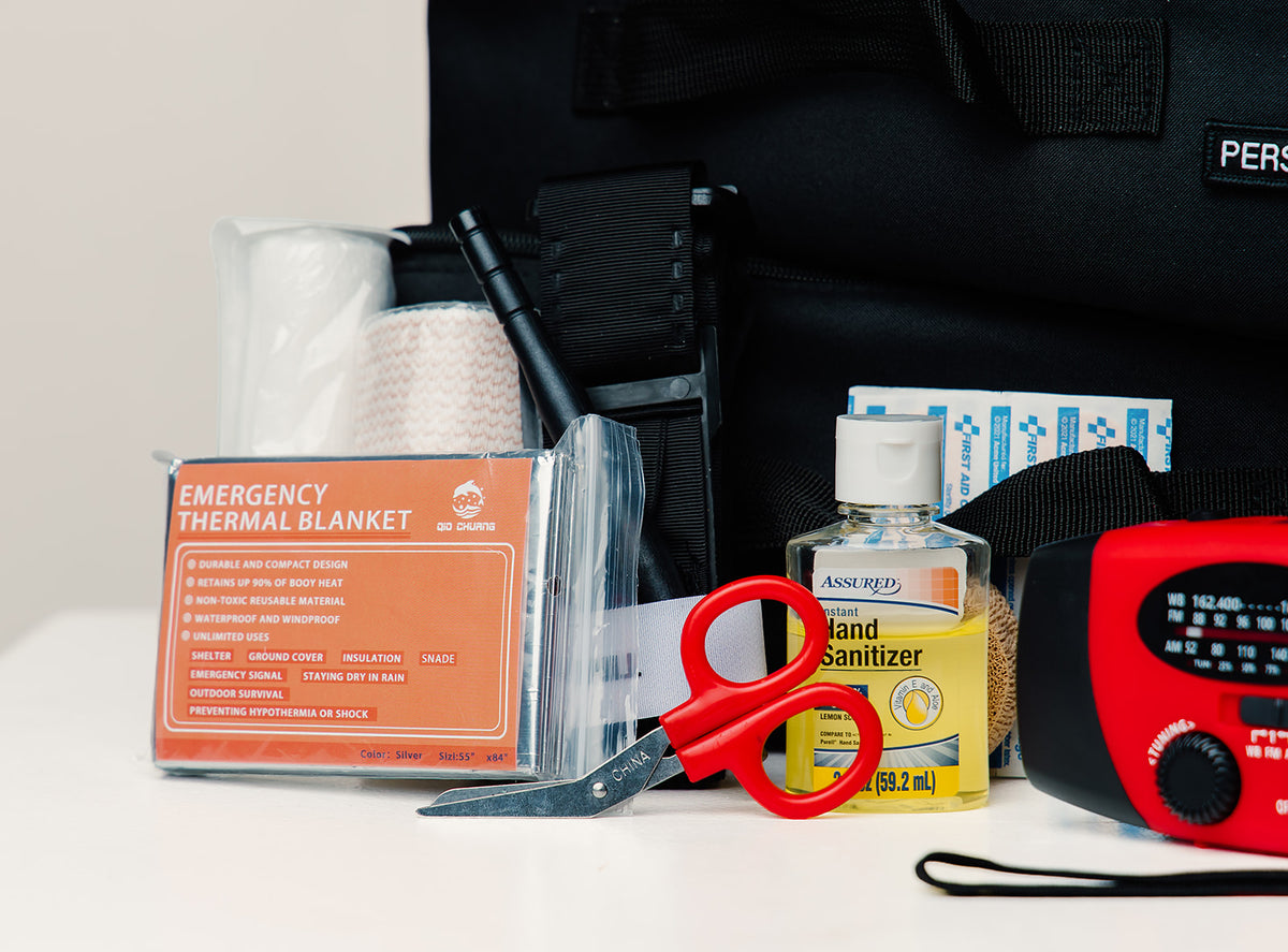 PREORDER SHIPS NOV 9th 
- Red Emergency Go Backpack with the Core Kit